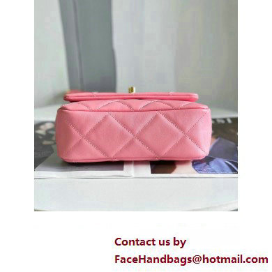 Chanel Lambskin  &  Gold-Tone Metal Badges Mini Flap Bag AS4274 Pink 2023